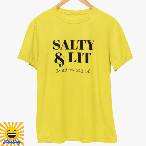 SALTY & LIT Graphic Tee Yellow T-Shirt - Picture 1 of 2